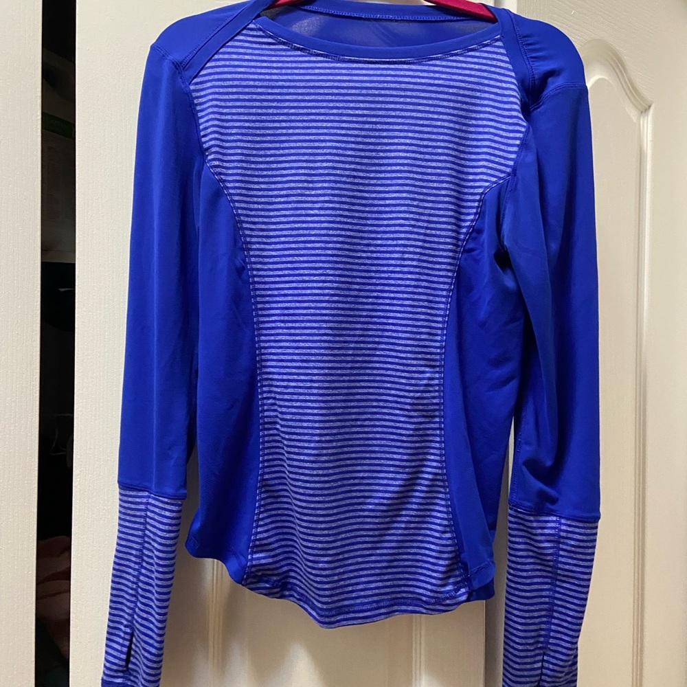 Blue Striped Long Sleeve Top